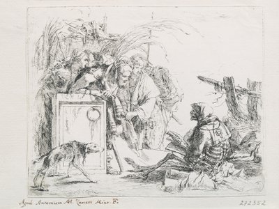 Návštěva u smrti. Ze série Capriccios, polovina 18. století. od Giambattista Tiepolo