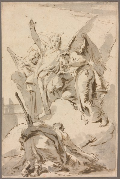 Tři andělé zjevení Abrahamovi od Giambattista Tiepolo