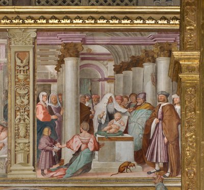 Střední loď, páté severní pole, prezentace v chrámu, Gian Francesco Bembo od Gian Francesco Bembo