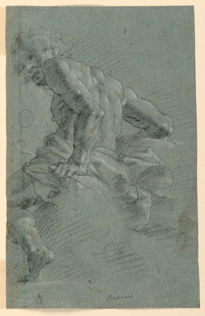 Studie Hermes, přípravná studie pro pád obrů, stropní freska v Palazzo Moroni, Bergamo od Gian Giacomo Barbelli