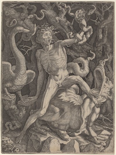 Zuřivost od Gian Jacopo Caraglio after Rosso Fiorentino