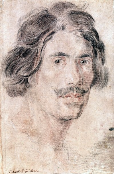 Autoportrét Giana Lorenza Berniniho (Bernin) (1598 - 1680), italského sochaře, malíře a architekta. Národní oddělení tisků a kreseb, Řím. od Gian Lorenzo Bernini