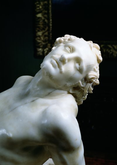 Umučení sv. Vavřince, detail hlavy světce, 1613 mramorový detail 106230 od Gian Lorenzo Bernini