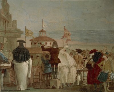 Nový svět (Benátský karneval) od Giandomenico  Tiepolo