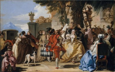 Tanec na venkově, kolem roku 1755 od Giovanni Domenico Tiepolo