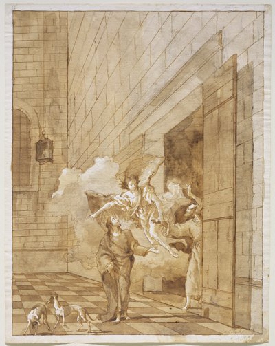 Osvobození sv. Petra a sv. Jana z vězení, kolem roku 1770 od Giovanni Domenico Tiepolo