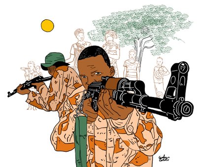 Vojenská Afrika, 2022 (digitální) od Gianluca Costantini