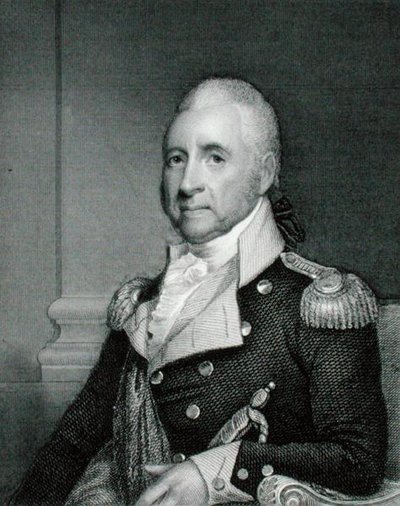 Generálmajor John Brooks (1752-1825) vyrytý Asherem Brownem Durandem (1796-1886) podle kopie originálu od Jamese Herringa (1794-1867) (rytina) od Gilbert (after) Stuart