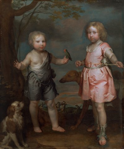 Lord John Hay a Charles, Master of Yester (později třetí markýz z Tweeddale) od Gilbert Soest