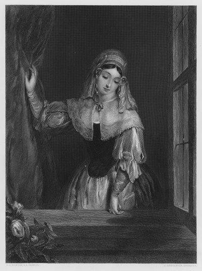 Okno, z obrázku v galerii Vernon (rytina) od Gilbert Stuart (after) Newton
