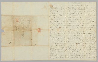 Dopis Samuelu Foxovi od Gilese Saunderse týkající se obchodu s otroky, 9. března 1847. od Giles Saunders