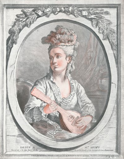 Portrét Madame Huet, c18. století od Gilles Demarteau