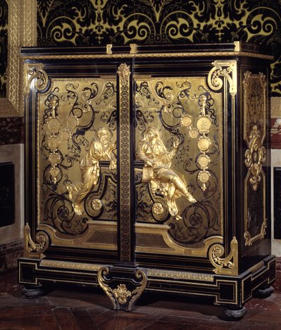 Nábytek ve stylu Regence: skříň s mincemi realizovaná Gillesem Mariem Oppenordem (1672-1742) Versailles 18. století, musee du chateau od Gilles Marie Oppenord