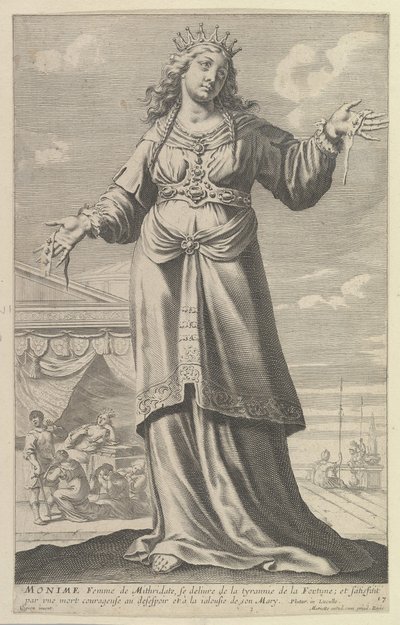 Monime, 1647. Tvůrci: Gilles Rousselet, Abraham Bosse. od Gilles Rousselet and Abraham Bosse