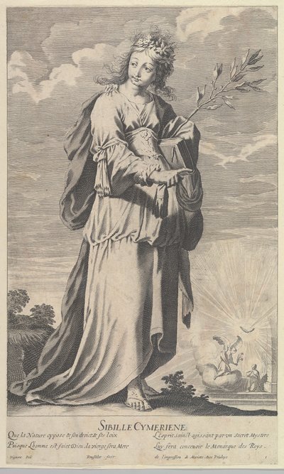 Cimmerian Sibyla, ca. 1635. Tvůrci: Gilles Rousselet, Abraham Bosse. od Gilles Rousselet and Abraham Bosse