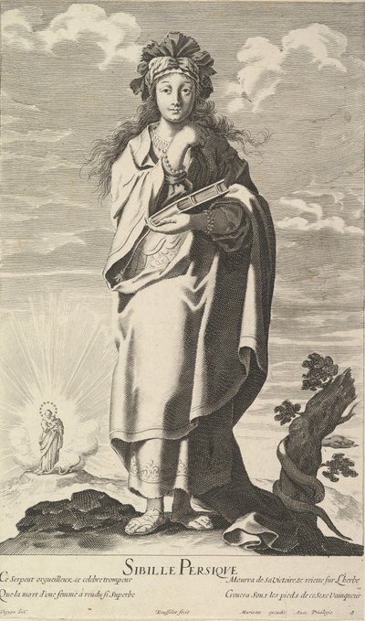 Perská Sibyla, ca. 1635. Tvůrci: Gilles Rousselet, Abraham Bosse. od Gilles Rousselet and Abraham Bosse