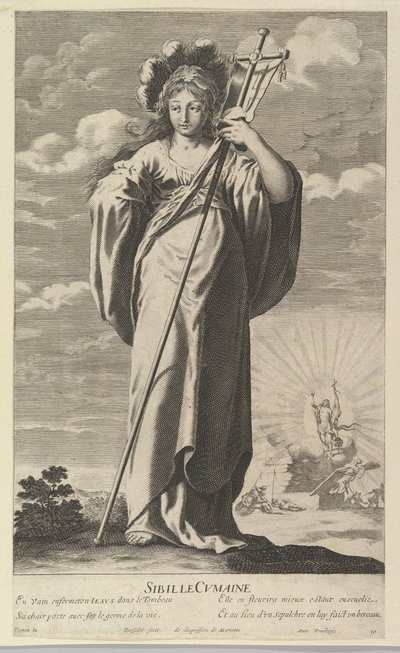 Sibyla z Cumae, ca. 1635. Tvůrci: Gilles Rousselet, Abraham Bosse. od Gilles Rousselet and Abraham Bosse