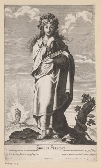 Perská sibyla s Marií s dítětem v pozadí Sibille Persique (název na objektu) Sibyls (název série) Les Sibylles (název série) od Gilles Rousselet