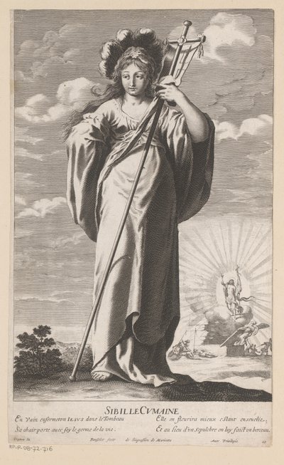 Sibyla z Cumae se vzkříšením Krista v pozadí Sibyl Cumaine (titul na předmětu) Sibyls (název série) Les Sibylles (název série) od Gilles Rousselet