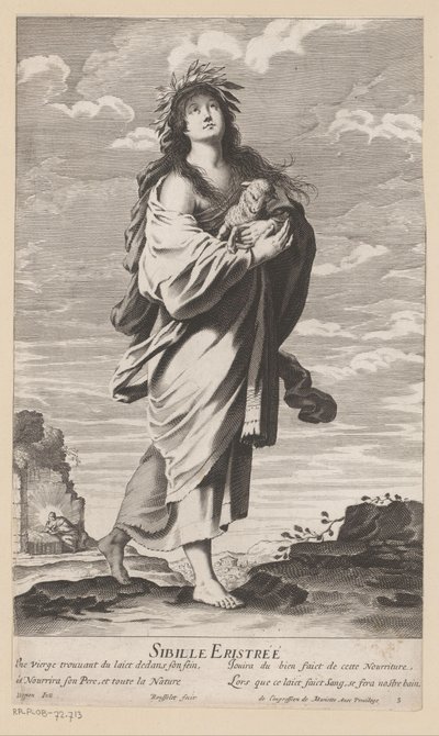Sibyla z Erythrae s Marií a dítětem v pozadí Sibille Eristrée (titul na objektu) Sibyls (název série) Les Sibylles (název série) od Gilles Rousselet