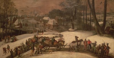 Vojenská expedice v zimě, c.1590 od Gillis Mostaert