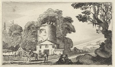 Krajina s věží Dvanáct krajin s postavami (název série) od Gillis van Scheyndel (I)