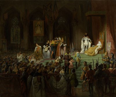 Korunovace mrtvé Inês de Castro v katedrále v Coimbře, 1827-1828. od Gillot Saint Evre