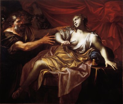 Sebevražda Lucretia (olej na plátně) od Gio Raffaele Badaracco