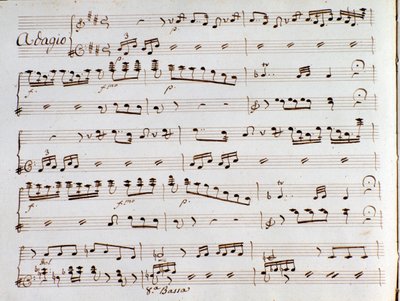 Strana hudební partitury symfonie Turek v Itálii od Gioacchina Rossiniho od Gioachino Rossini