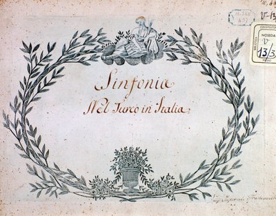 Strana hudební partitury symfonie Turek v Itálii od Gioacchina Rossiniho od Gioachino Rossini