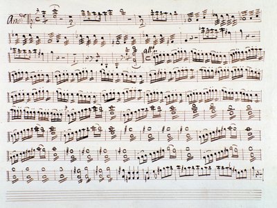 Strana houslové partitury k symfonii Gioacchina Rossiniho od Gioachino Rossini