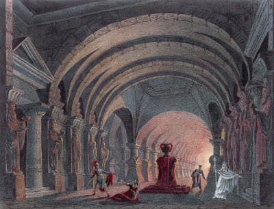 Gioacchino Rossinin (1792-1868) lavastus Semiramidin IV näytökselle, kaiverrus od Gioachino Rossini