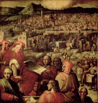 Expanze Florencie ze stropu Salone dei Cinquecento od Giorgio (and workshop) Vasari