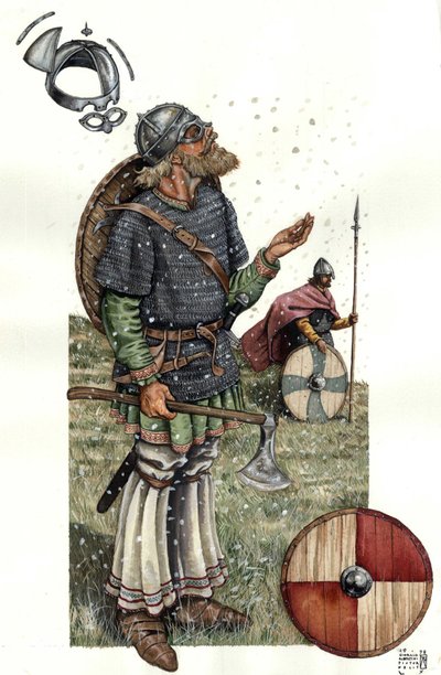 Středověk: Vikingský válečník z 9. století. od Giorgio Albertini