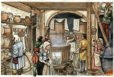 Středověk: továrna na pivo (pivovar) od Giorgio Albertini