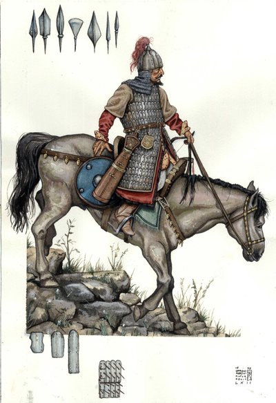 Středověk: voják uherské těžké jízdy. 9. století od Giorgio Albertini