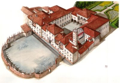 Pohled na palác Arese Borromeo, postavený v 17. století, v Cesano Maderno, Itálie od Giorgio Albertini