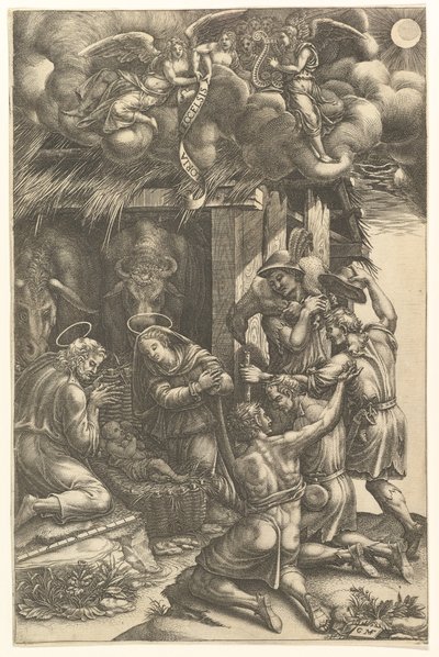 Klanění pastýřů, konec 70. let 16. století. od Giorgio Ghisi