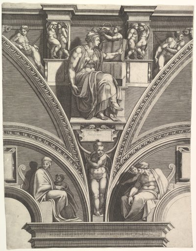 Eritrejská Sibyla, ze série Proroků a Sibyl v Sixtinské kapli, 1570-75. od Giorgio Ghisi