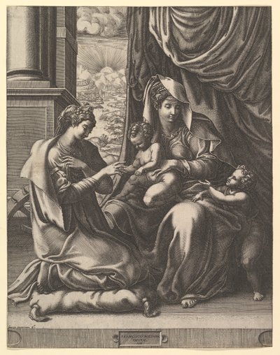 Mystická svatba svaté Kateřiny, ca. 1555-56. od Giorgio Ghisi