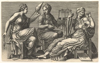 Tři osudy Clotho, Lachesis a Atropos, 1558-59. od Giorgio Ghisi