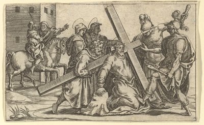 Panna Bolestná: Kristus nesoucí kříž, jedno z devíti okolních oddělení f..., z roku 1575. od Giorgio Ghisi