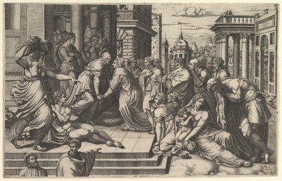 Navštívení, 1540-50. od Giorgio Ghisi