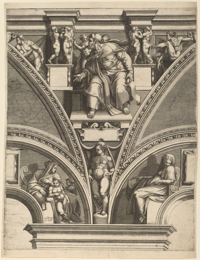 Prorok Ezechiel od Giorgio Ghisi after Michelangelo