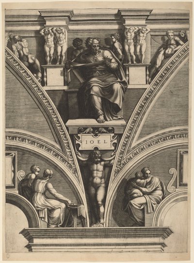 Prorok Joel od Giorgio Ghisi after Michelangelo