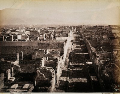 Letecký pohled na archeologické naleziště Pompeje od Giorgio Sommer