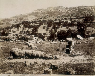 Agrigento: pohled na ruiny Jupiterova chrámu od Giorgio Sommer