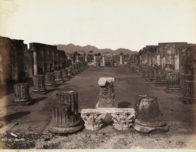 Celkový pohled na baziliku, východní strana, Pompeje od Giorgio Sommer