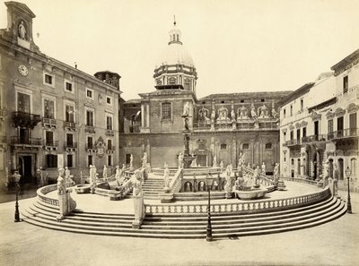 Fontána Pretoria, Palermo, Itálie, fotografie Giorgio Sommer od Giorgio Sommer