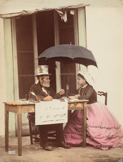 Veřejný spisovatel, Neapol,1865-1870 (foto) od Giorgio Sommer